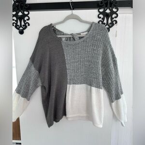 Elegant Gray and White Women's Sweater